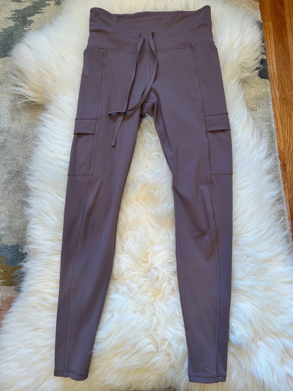 Athleta Rainier Fleece-Lined High-Waist Leggings in Mauve